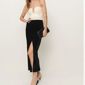 Reformation Minara Velvet Dress Ivory - Size 4